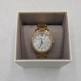 Michael Kors Layton Three Hand Mother of Pearl White Dial Gold Steel Strap Watch For Women - MK6870 Authentic Buy Shop Now