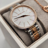 Michael Kors Pyper Quartz Mother of Pearl White Dial Two Tone Steel Strap Watch For Women - MK1066 Authentic Buy Shop Now