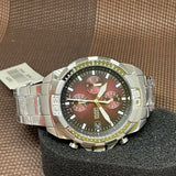 Fossil Bronson Chronograph Red Dial Silver Steel Strap Watch for Men - FS5878 Authentic Buy Shop Now