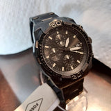 Fossil Bronson Chronograph Black Dial Black Steel Strap Watch for Men - FS5853 Authentic Buy Shop Now