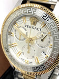 Versace Greca Action Chronograph Quartz Silver Dial Two Tone Steel Strap Watch for Men - VE3J00522 Authentic Buy Shop Now