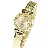 Coach Dress Crystals Gold Dial Gold Steel Strap Watch For Women - 14502202 Authentic Buy Shop Now