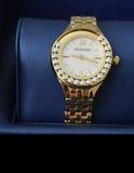 Swarovski Lovely Crystals White Dial Gold Steel Strap Watch for Women - 5242895 Authentic Buy Shop Now