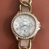 Fossil Riley White Dial Sand Leather Strap Watch for Women - ES3466 Authentic Buy Shop Now