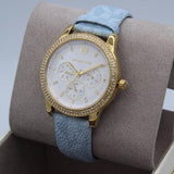 Michael Kors Tibby Multifunction White Dial Blue Leather Strap Watch For Women - MK2965 Authentic Buy Shop Now