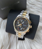 Emporio Armani Paolo Chronograph Grey Dial Two Tone Steel Strap Watch For Men - AR11527 Authentic Buy Shop Now