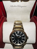 Salvatore Ferragamo F-80 Classic Black Dial Gold Steel Strap Watch for Men - SFHY00821 Authentic Buy Shop Now