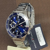 Tommy Hilfiger Larson Chronograph Blue Dial Silver Steel Strap Watch For Men - 1791917 Authentic Buy Shop Now