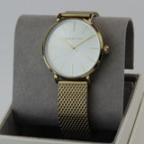 Michael Kors Auden Three Hand White Dial Gold Mesh Strap Watch for Women - MK7150 Authentic Buy Shop Now