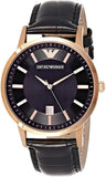 Emporio Armani Renato Quartz Black Dial Black Leather Strap Watch For Men - AR2425 Authentic Buy Shop Now