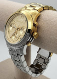 Michael Kors Runway Chronograph Gold Dial Two Tone Steel Strap Watch For Women - MK7329 Authentic Buy Shop Now