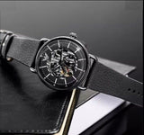 Emporio Armani Aviator Chronograph Black Dial Black Leather Strap Watch For Men - AR60028 Authentic Buy Shop Now