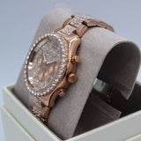 Michael Kors Layton Chronograph Rose Gold Dial Rose Gold Steel Strap Watch For Women - MK7285 Authentic Buy Shop Now