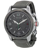 Gucci G Timeless Chronograph Grey Dial Grey Leather Strap Watch For Men - YA126242 Authentic Buy Shop Now