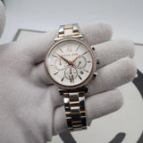 Michael Kors Sofie Chronograph Quartz White Dial Two Tone Steel Strap Watch For Women - MK6558 Authentic Buy Shop Now