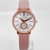 Michael Kors Petite Portia Silver Dial Pink Rubber Strap Watch For Women - MK2735 Authentic Buy Shop Now