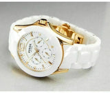 Fossil Ceramic Multifunction White Dial White Steel Strap Watch for Women - CE1006 Authentic Buy Shop Now