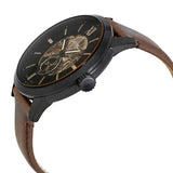 Fossil Townsman Automatic Black Dial Brown Leather Strap Watch for Men - ME3155 Authentic Buy Shop Now