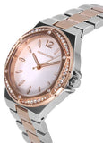 Michael Kors Lennox Three Hand Quartz Silver Dial Two Tone Steel Strap Watch For Women - MK6989 Authentic Buy Shop Now