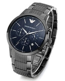 Emporio Armani Renato Chronograph Quartz Blue Dial Grey Steel Strap Watch For Men - AR2505 Authentic Buy Shop Now