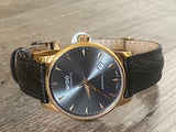 Mido Baroncelli III Automatic Grey Dial Black Leather Strap Watch For Men - M8600.3.13.4 Authentic Buy Shop Now