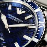 Emporio Armani Meccanico Automatic Blue Dial Silver Steel Strap Watch For Men - AR60059 Authentic Buy Shop Now