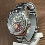 Fossil Bronson Automatic Skeleton Black Dial Grey Steel Strap Watch for Men - ME3218 Authentic Buy Shop Now