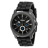 Fossil Machine Chronograph Black Dial Black Silicone Strap Watch for Men - FS4487 Authentic Buy Shop Now