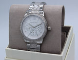 Michael Kors Tibby Chronograph Silver Dial Silver Steel Strap Watch For Women - MK7294 Authentic Buy Shop Now