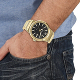 Salvatore Ferragamo F-80 Classic Black Dial Gold Steel Strap Watch for Men - SFHY00821 Authentic Buy Shop Now