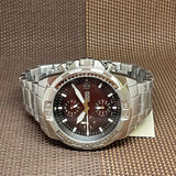Fossil Bronson Chronograph Red Dial Silver Steel Strap Watch for Men - FS5878 Authentic Buy Shop Now