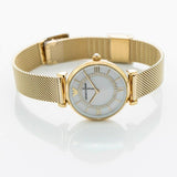 Emporio Armani Gianni T Bar Mother of Pearl Dial Gold Mesh Bracelet Watch For Women - AR11321 Authentic Buy Shop Now