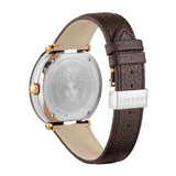 Versace V Metal Icon Quartz Silver Dial Brown Leather Strap Watch For Men - VQL010015 Authentic Buy Shop Now