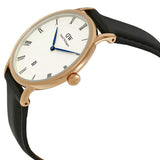 Daniel Wellington Classic Sheffield White Dial Black Leather Strap Watch For Men - DW00100084 Authentic Buy Shop Now