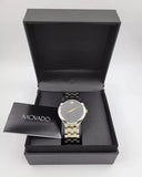 Movado Veturi Quartz Black Dial Two Tone Steel Strap Watch for Women - 0606933 Authentic Buy Shop Now