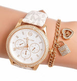 Michael Kors Tibby Multifunction Rose Gold Dial Pink Leather Strap Watch For Women - MK2955 Authentic Buy Shop Now