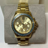 Michael Kors Everest Chronograph Gold Dial Gold Steel Strap Watch For Women - MK7210 Authentic Buy Shop Now