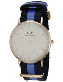 Daniel Wellington Classic Swansea White Dial Two Tone Nylon Strap Watch For Women - 0504DW Authentic Buy Shop Now