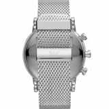 Emporio Armani Luigi Chronograph Blue Dial Silver Mesh Bracelet Watch For Men - AR80038 Authentic Buy Shop Now