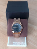 Michael Kors Channing Black Dial Rose Gold Steel Strap Watch For Women - MK5937 Authentic Buy Shop Now