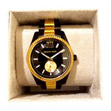 Michael Kors Lexington Quartz Black Dial Two Tone Steel Strap Watch For Men - MK8948 Authentic Buy Shop Now