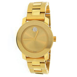 Movado Bold Gold Dial Yellow Gold Steel Strap Watch for Women - 3600104 Authentic Buy Shop Now