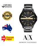 Armani Exchange Hampton Chronograph Black Dial Black Steel Strap Watch For Men - AX2121 Authentic Buy Shop Now