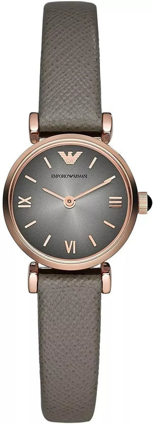 Emporio Armani Gianni T Bar Quartz Gray Dial Gray Leather Strap Watch For Women - AR1727 Authentic Buy Shop Now