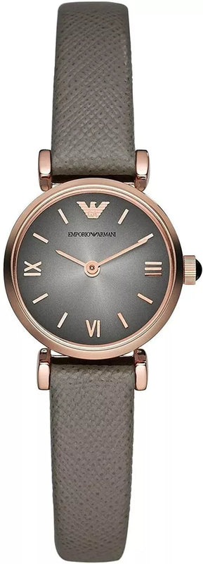 Emporio Armani Gianni T Bar Quartz Gray Dial Gray Leather Strap Watch For Women - AR1727 Authentic Buy Shop Now