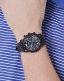 Emporio Armani Luigi Chronograph Black Dial Black Leather Strap Watch For Men - AR11133 Authentic Buy Shop Now