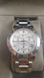 Burberry City Chronograph White Dial Silver Steel Strap Watch For Women - BU9700 Authentic Buy Shop Now