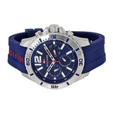 Tommy Hilfiger Nolan Chronograph Blue Dial Blue Rubber Strap Watch for Men - 1791142 Authentic Buy Shop Now