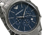 Emporio Armani Renato Chronograph Quartz Blue Dial Grey Steel Strap Watch For Men - AR2505 Authentic Buy Shop Now