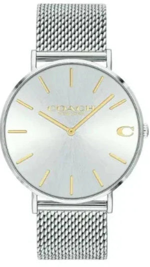 Coach Charles Silver Dial Silver Mesh Bracelet Watch for Men - 14602439 Authentic Buy Shop Now